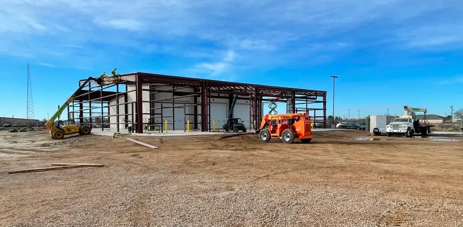 construction in the middle of a field